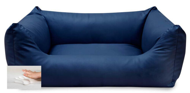 Hondenmand Kunstleer King Deluxe Marineblauw - Afbeelding 2