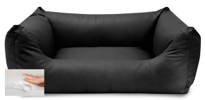 Hondenmand kunstleer King Deluxe Zwart - Afbeelding 2