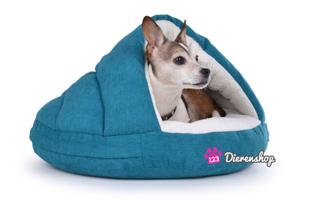 Hondenmand Snuggle Cave Turquoise Deluxe 95 cm-0