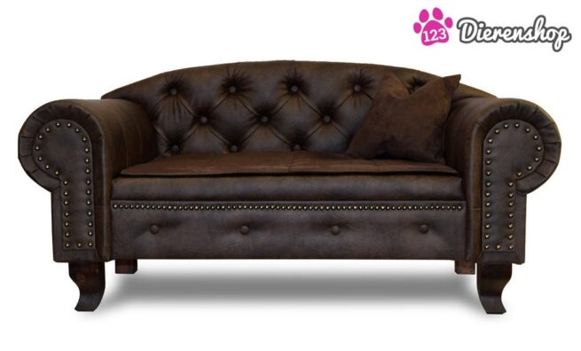 Hondenbank Chesterfield Bruin Premium-0