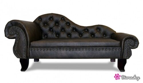 Hondenbank Recamiere Chaise Lounge Antiek Bruin XXL-0