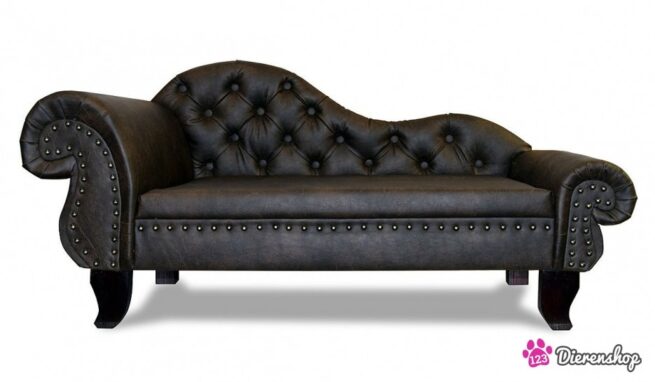 Hondenbank Recamiere Chaise Lounge Antiek Bruin XXL-0