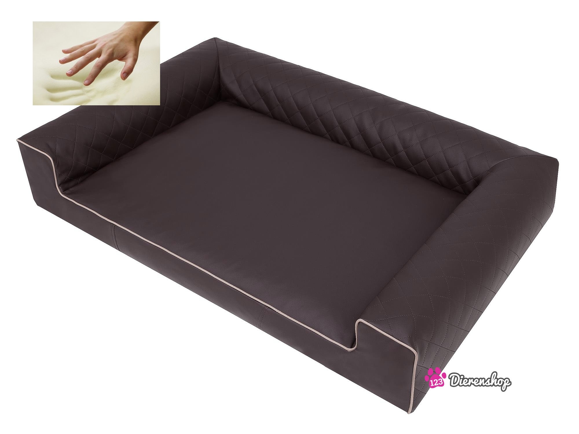 elke dag bestellen Doorzichtig Orthopedische hondenmand Lounge Bed Indira Bruin 100 cm