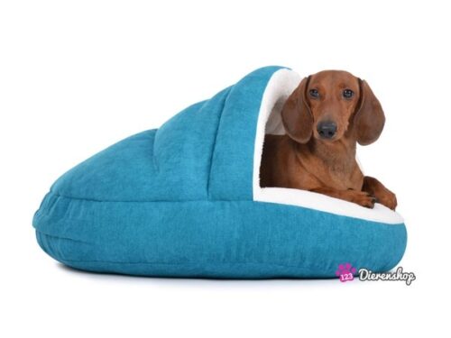 Hondenmand Snuggle Cave Deluxe Turquise 75 cm-0