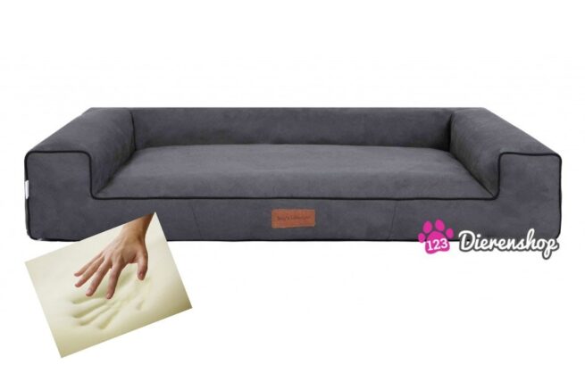 Orthopedische hondenmand Lounge Bed Indira Suedine Grijs 120 cm-0