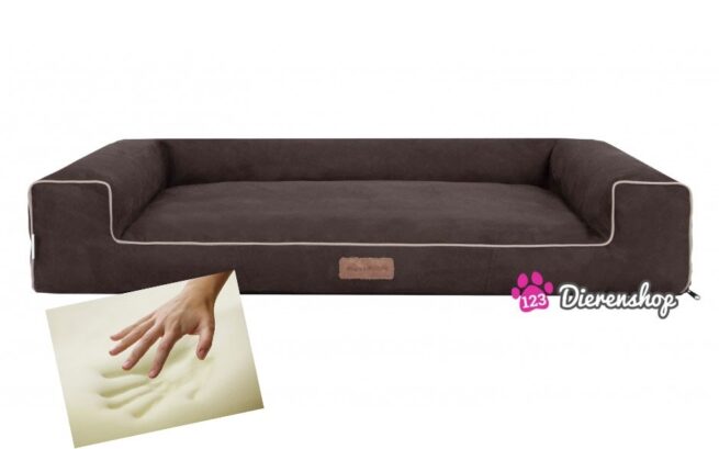 Orthopedische hondenmand Lounge Bed Indira Suedine Bruin 120 cm-0