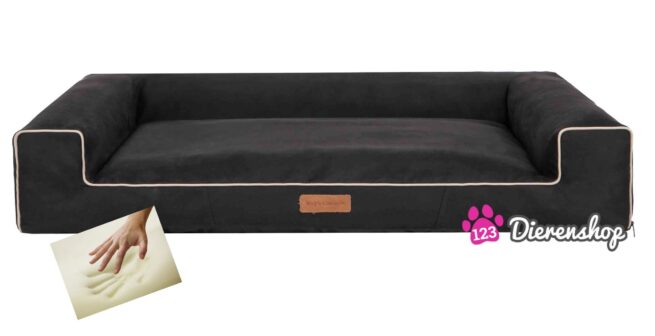 Orthopedische hondenmand Lounge Bed Indira Suedine Zwart 120cm-0