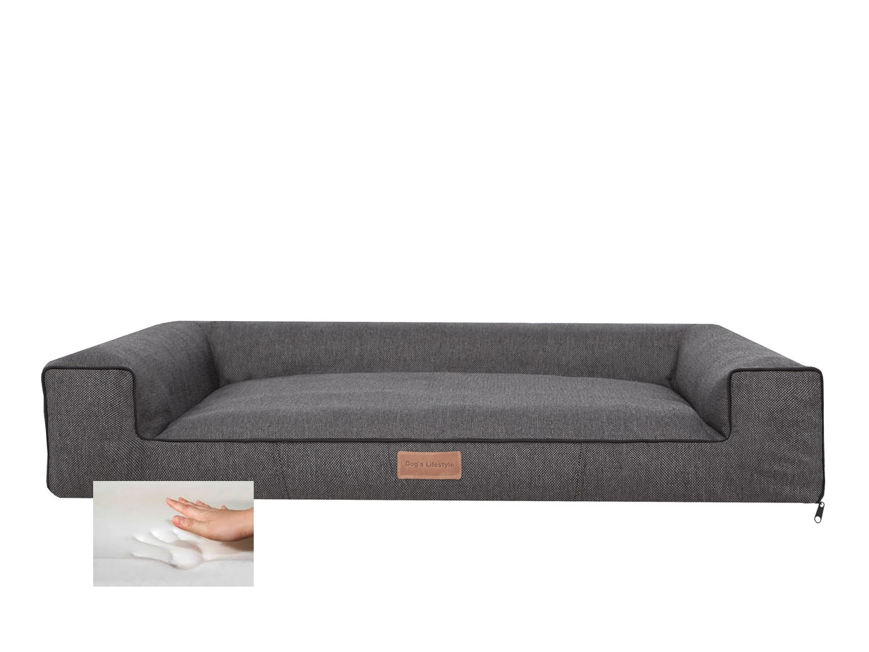 twee cement Het kantoor Orthopedische hondenmand lounge bed inari antraciet 100cm - 123Hondenmand.nl