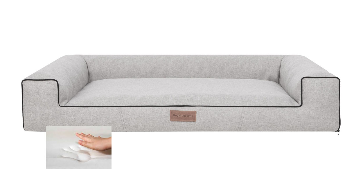 Toezicht houden meerderheid inrichting Orthopedische hondenmand Lounge bed Lux Grijs 100cm - 123Hondenmand.nl