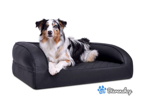 Orthopedische hondenmand Lounge bed kunstleder zwart 110cm