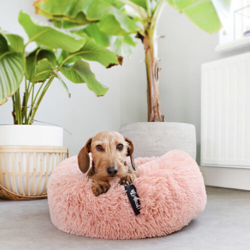 Hondenmand Donut Fuzz Oudroze 60cm