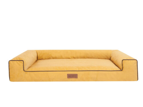 Hondenmand Lounge Web Velvet Okergeel 100cm