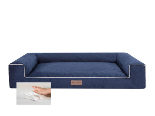 Orthopedische hondenmand Lounge Bed Velvet Blauw 100cm