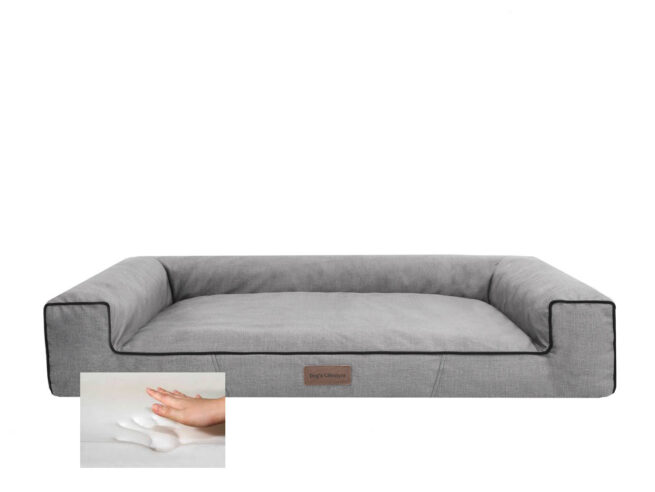 Orthopedische hondenmand Lounge Bed Velvet grijs 100cm