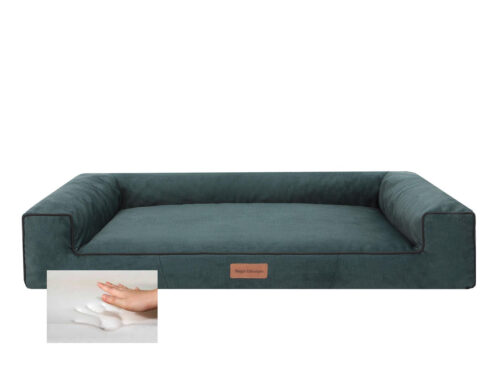 Orthopedische hondenmand Lounge Bed Velvet Groen 100cm