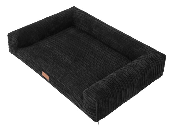 Hondenmand Lounge Bed Rib Zwart 100cm