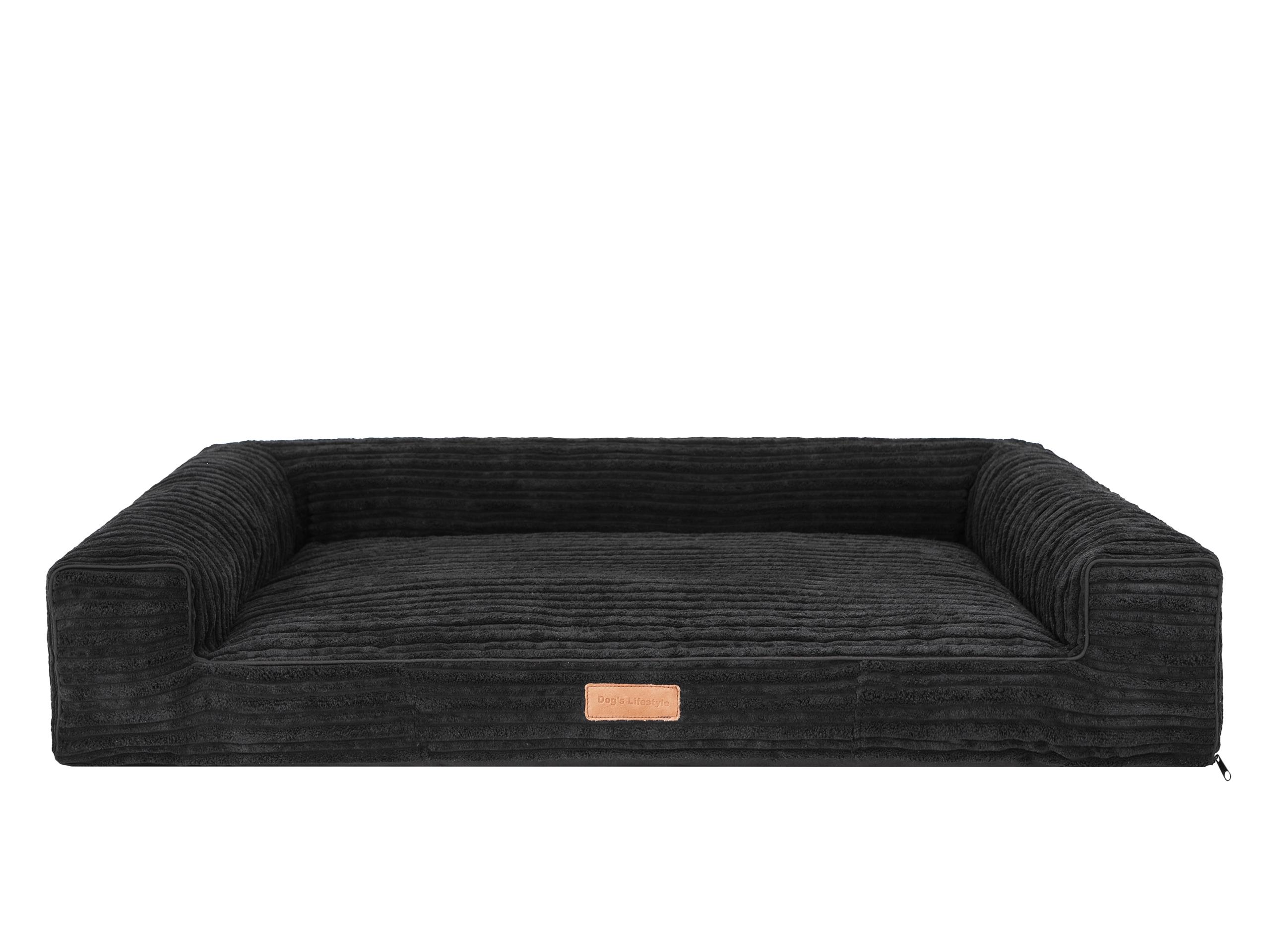 Waarschijnlijk Pa Cilia Hondenmand Lounge Bed Rib Zwart 120cm - 123Hondenmand.nl