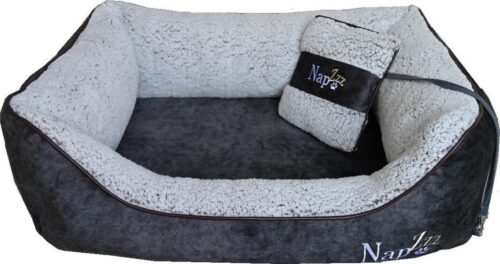 Hondenmand Napzzz Eco-Leder Antraciet-Grijs 80cm