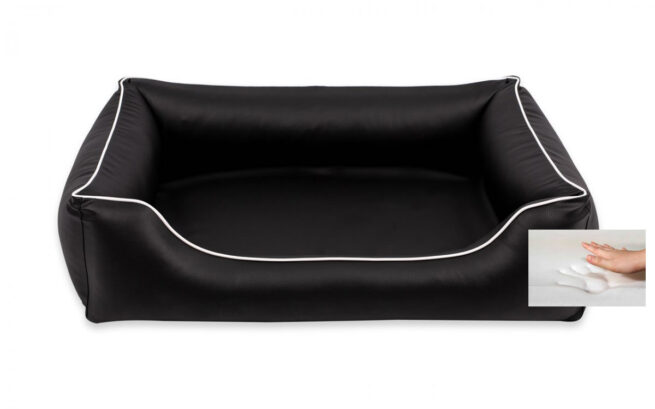 Dog's Lifestyle Dog’s Lifestyle Orthopedische hondenmand Eco-Leer Zwart-Crème 120cm