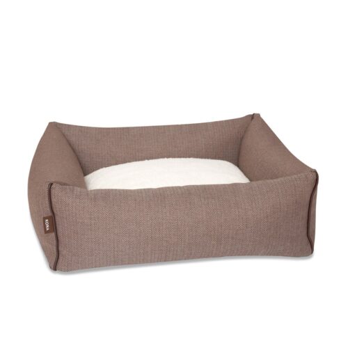 Hondenmand Kona Cave® Bolster Bed Herringbone Bruin