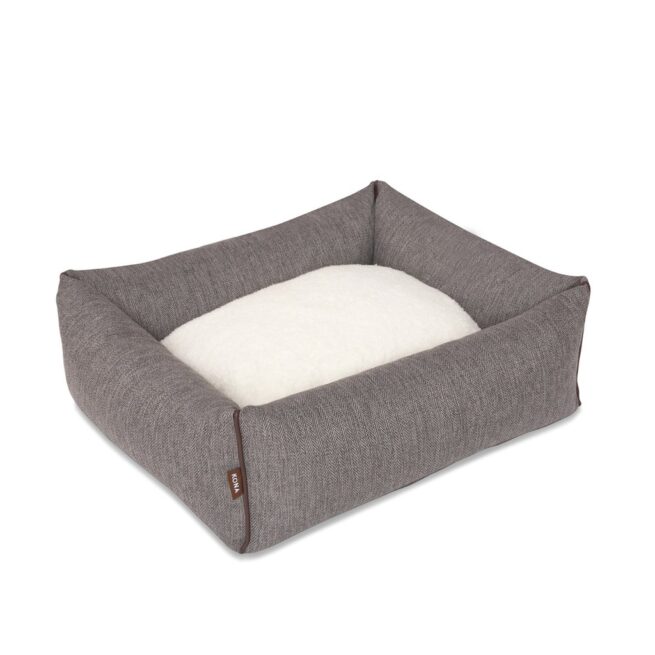Hondenmand Kona Cave® Bolster Bed Herringbone Grijs - Afbeelding 2