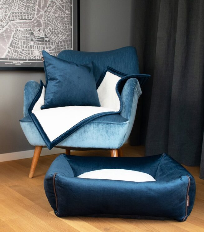 Kona Cave® Hondenmand Snuggle Cave Velvet Blauw - Afbeelding 6