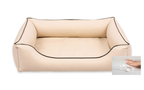 Dog's Lifestyle Orthopedische hondenmand Eco-Leer Crème-Zwart