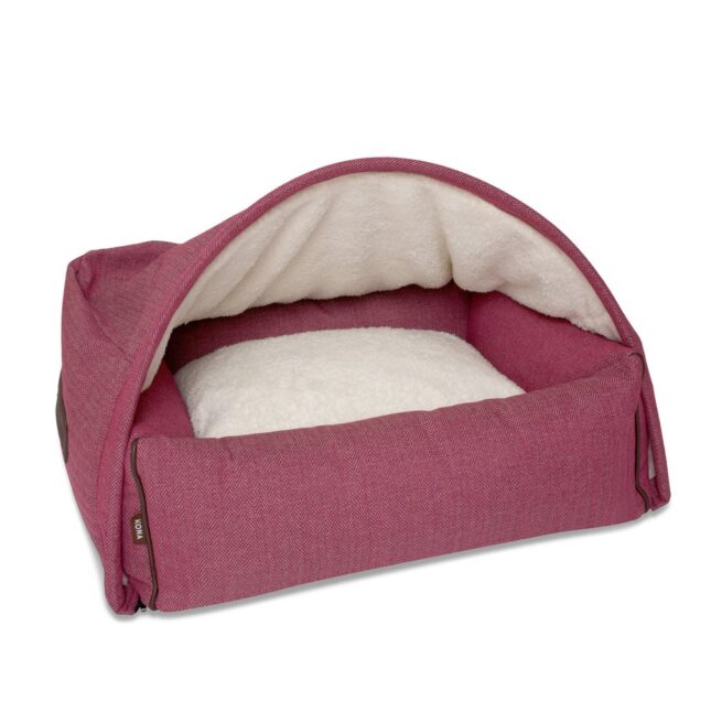 Kona Cave Hondenmand Snuggle Cave Herringbone Roze 65cm