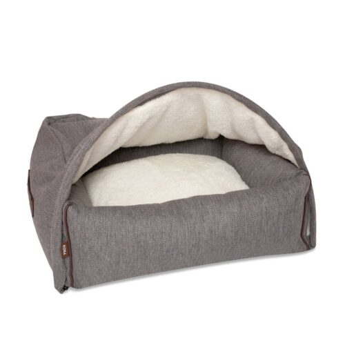 Kona Cave® Hondenmand Snuggle Cave Herringbone Grijs