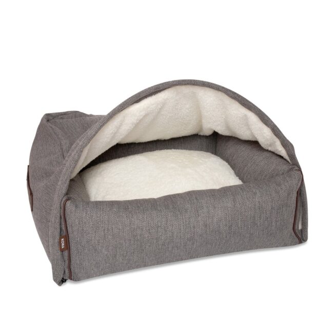 Kona Cave® Hondenmand Snuggle Cave Herringbone Grijs 85cm