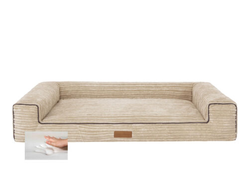 Orthopedische hondenmand Lounge Bed Rib Beige 120cm