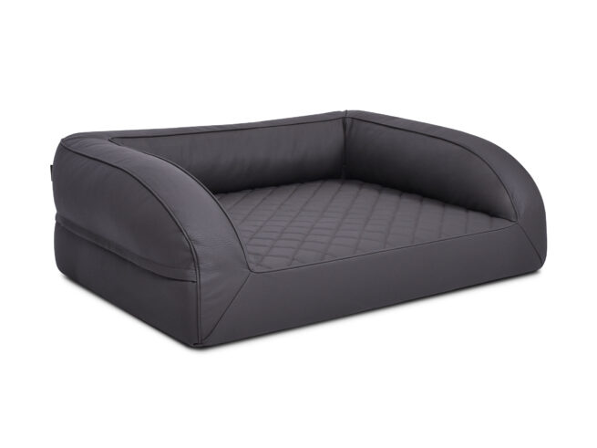 Hondenmand Kunstleer Lounge Bed Deluxe Antraciet - Afbeelding 2
