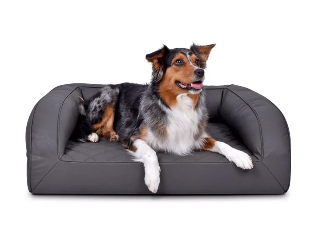 Hondenmand Kunstleer Lounge Bed Deluxe Antraciet - Afbeelding 6