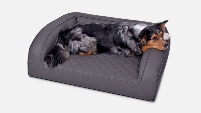 Hondenmand Kunstleer Lounge Bed Deluxe Antraciet - Afbeelding 4