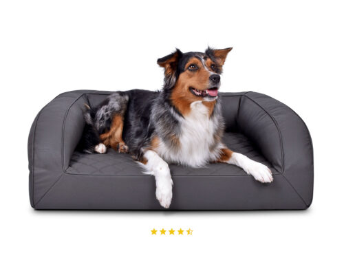 Hondenmand Kunstleer Lounge Bed Deluxe Antraciet