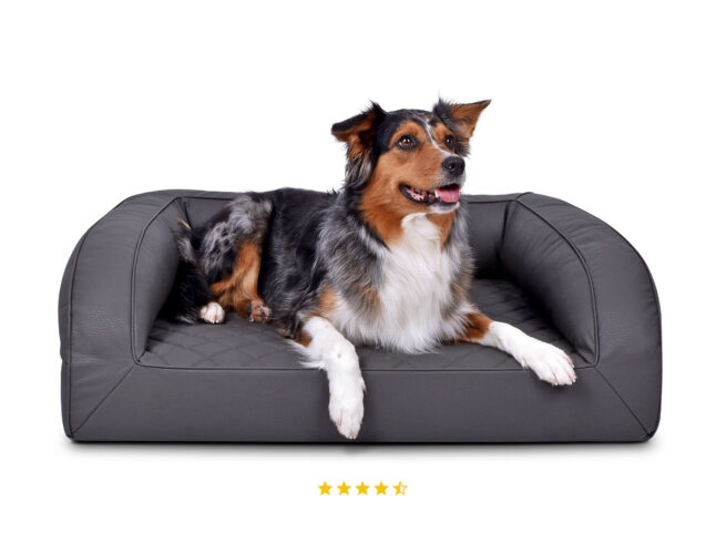 Hondenmand Kunstleer Lounge Bed Deluxe Antraciet