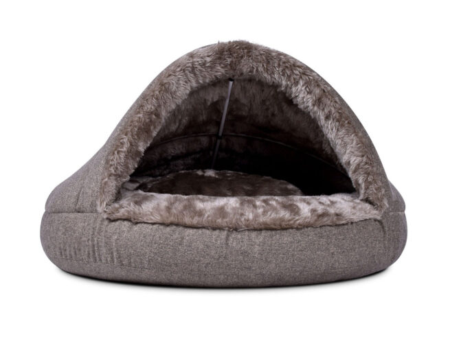 Hondenmand Snuggle Cave Comfort Deluxe Grijs-Beige - Afbeelding 3
