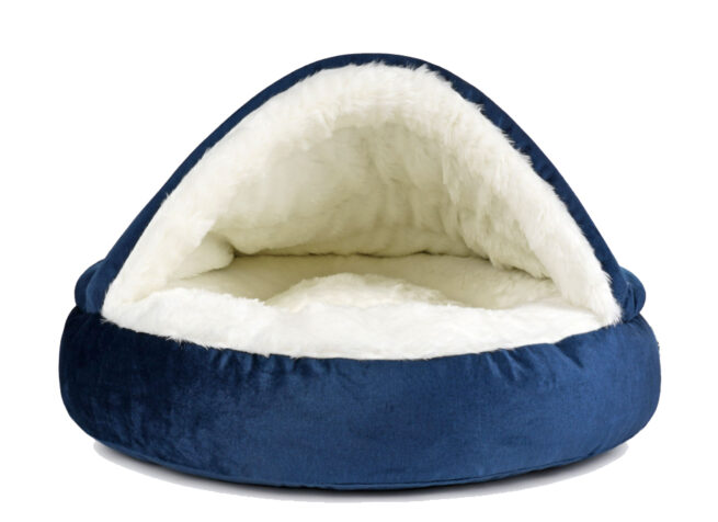 Hondenmand Snuggle Cave Deluxe Velvet Blauw - Afbeelding 3