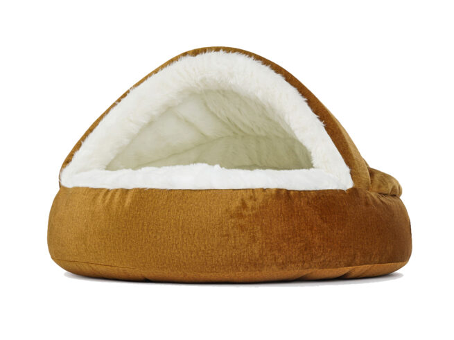 Hondenmand Snuggle Cave Deluxe Velvet Goud - Afbeelding 2