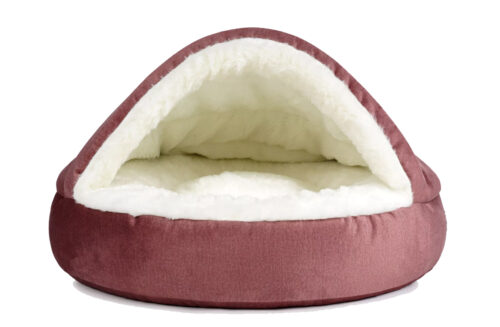 Hondenmand Snuggle Cave Deluxe Velvet Zalm