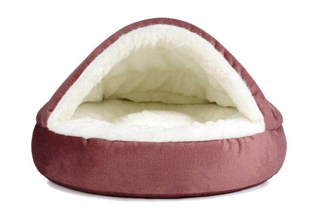 Hondenmand Snuggle Cave Deluxe Velvet Zalm