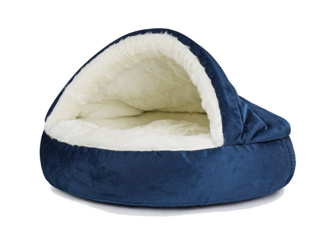 Hondenmand Snuggle Cave Deluxe Velvet Blauw - Afbeelding 2