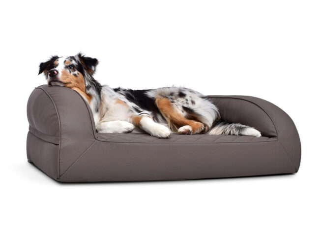 Hondenmand Lounge Deluxe Kunstleer Taupe - Afbeelding 2