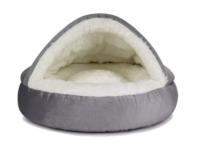 Hondenmand Snuggle Cave Deluxe Velvet Zilver - Afbeelding 2