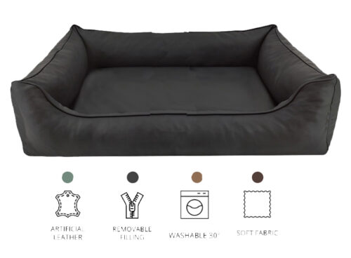 Hondenmand Superior Eco-Leder Antraciet 100cm