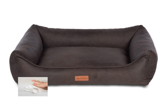 Grote hondenmand Orthopedische Hondenmand Lederlook Deluxe Bruin 100cm
