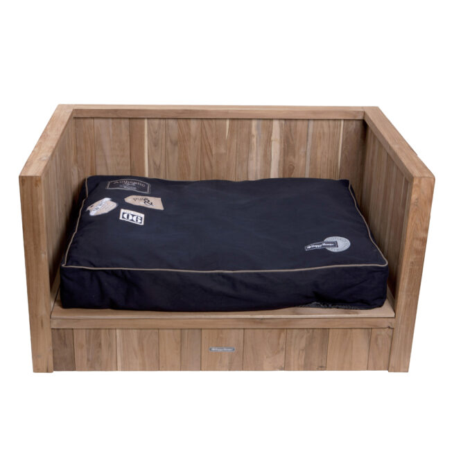 Grote hondenmand Happy House Hondenbank Teak met hondenkussen