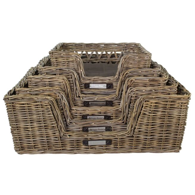 Kleine hondenmand Happy House Rotan Hondenmand Rechthoek Open Gevlochten S 55cm