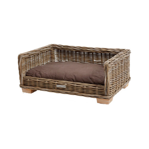 Hondenmand Rotan bed 50cm rechthoekig inclusief kussen