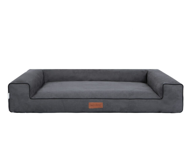 Hondenmand Lounge Bed Suedine Grijs
